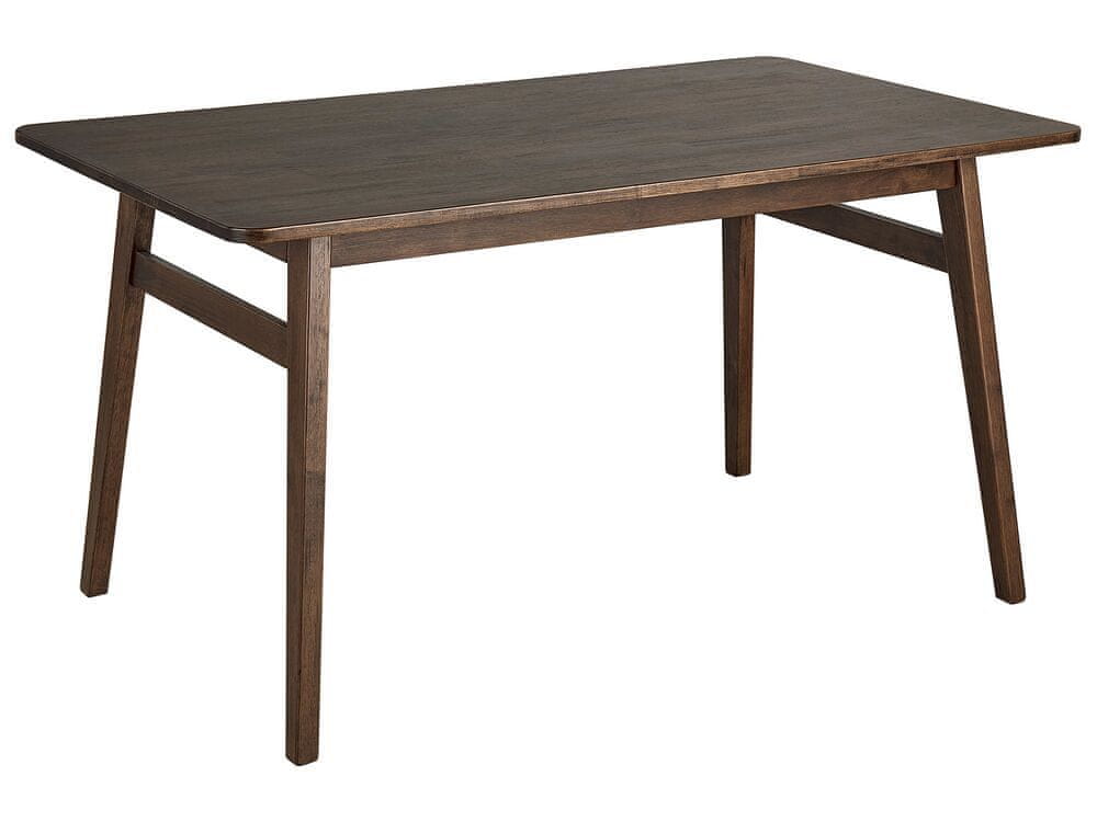 Beliani Drevený jedálenský stôl 140 x 85 cm tmavé drevo VENTERA